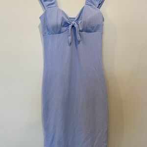 Blue Ribbed Dress